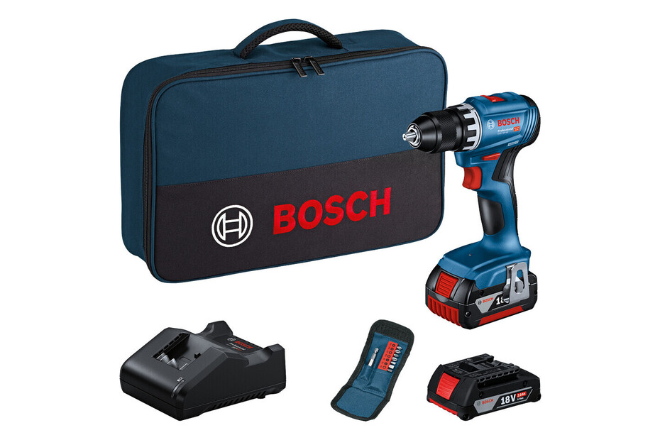 Bosch Akku-Bohrschrauber GSR 18V-45 mit 2 Akkus