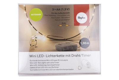 Image of Mini LED-Lichterkette f. Aussenbetrieb, 130cm, 20 LED's, Batteriebetrieb