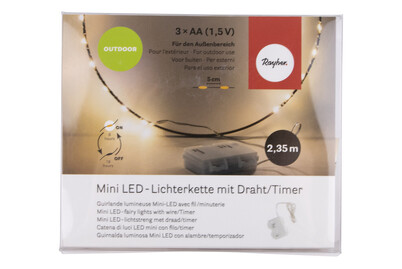Image of Mini LED-Lichterkette f. Aussenbetrieb, 235cm, 40 LED's, Batteriebetrieb
