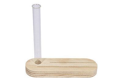 Image of Holzhalter m.Reagenzglas, FSC Mix Credit, 16x5x16cm, für Karten, Box 1Set