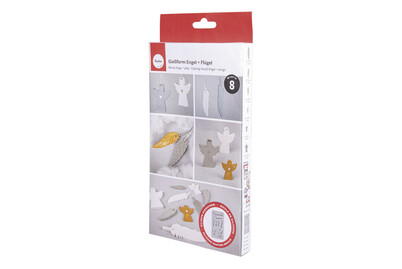 Silikon Giessform Engel + Flügel, 26x14,5x1cm, 8 Formen, Box 1Stück