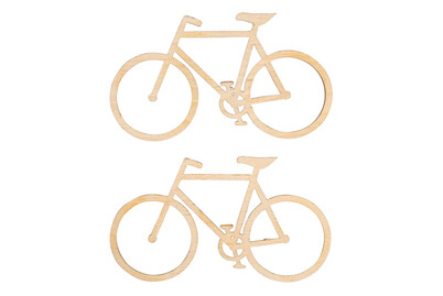 Image of Holz Deko Fahrrad, FSC Mix Credit, 10,8x6,2cm, SB-Btl. 2Stück