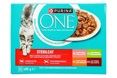 Alimento per gatti Sterilcat Purina ONE carne e pesce in salsa 12x85g