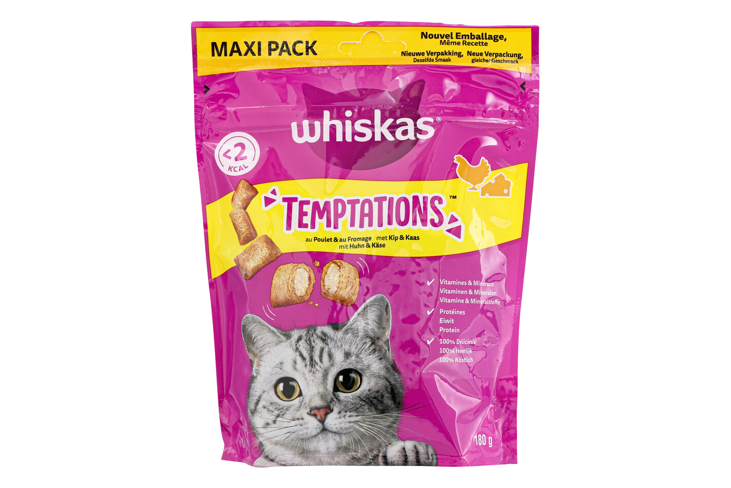 Whiskas Temptations poulet & fromage 180g