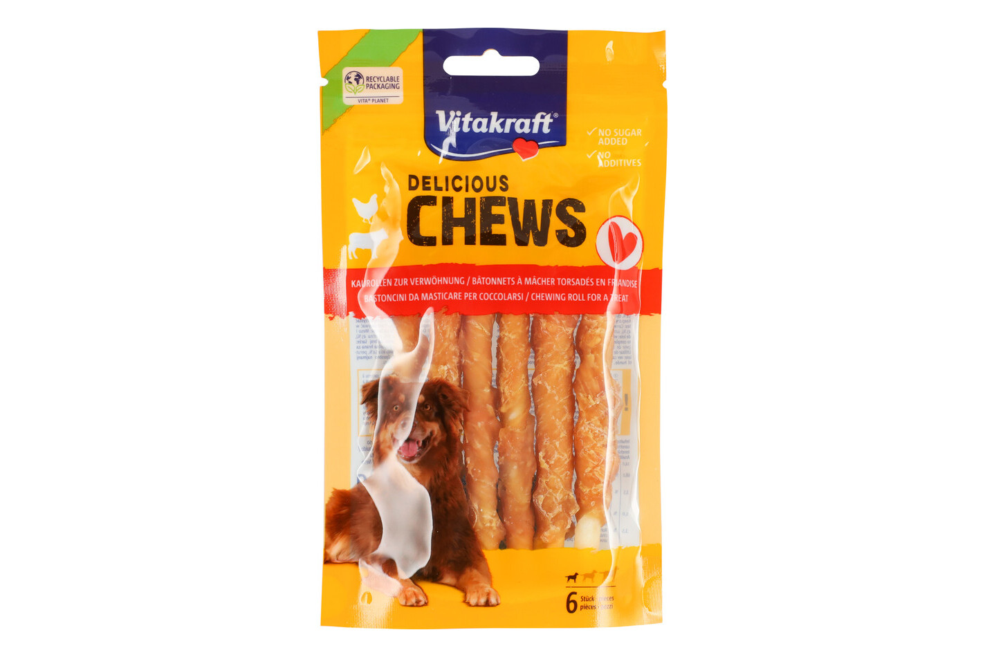 Vitakraft DeliChews Bâtonnets à mâcher au poulet, 6 pièces