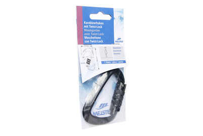Image of Meister Karabinerhaken 80x47x13mm Aluminium schwarz