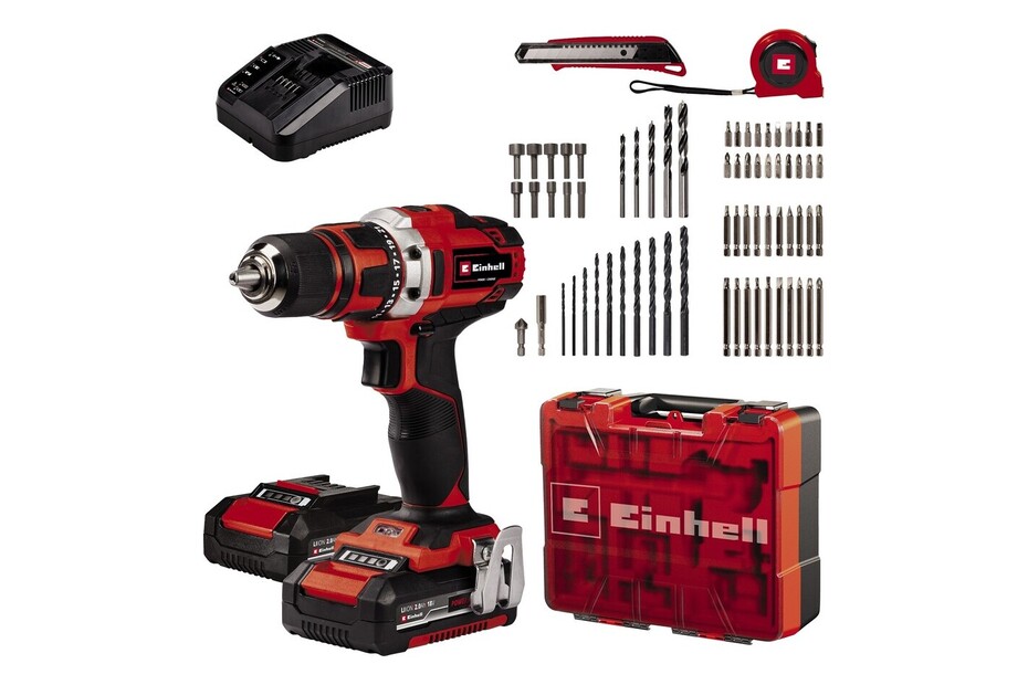 Einhell Akku-Bohrschrauber-Set TE-CD 18/40 Li +69 (2x2.0Ah)