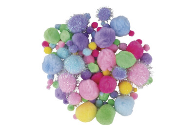 Image of Pompon Mix Metallic, 0,5-4,5cm ø, sortiert, SB-Btl. 120Stück