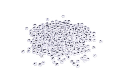 Image of Plastik-Zahlen-Perlen, 6mm ø, Blister 40g