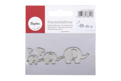 Mascherina famiglia elefanti, 0,8-2,3cm x 0,7-9cm, 2pz, bus.blis.