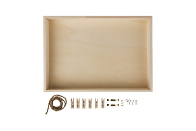 Image of Holz-Rahmen m. Rückwand, FSC Mix Credit, 36x25x5cm, +Kordel, Aufhänger,Klammern