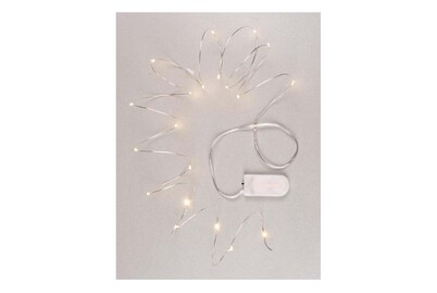 Glorex Mini guirlande lumin avec minuterie | 180 cm | pour pile Cr2032 | 20 lampes
