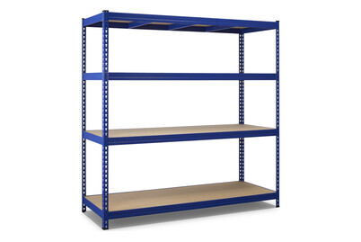 Avasco Scaffale metallico Robus | 180×60×180 cm | 4 ripiani | Portata: 400 kg per ripiano