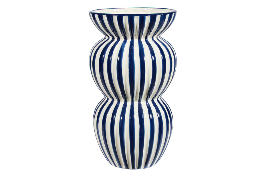 Keramikvase blau/weiss gestreift h28.5cm kaufen bei JUMBO