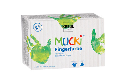 Kreul 28104 - Mucki Peinture au Doigt pour Tissu, 150 ML en Bleu, sans paraben, sans Gluten, sans Lactose et végétalienne, optimale pour l'application avec Les Doigts et Les Mains Kreul 28104 - Mucki Peinture au Doigt pour Tissu, 150 ML en Bleu, sans paraben, sans Gluten, sans Lactose et végétalienne, optimale pour l'application avec Les Doigts et Les Mains