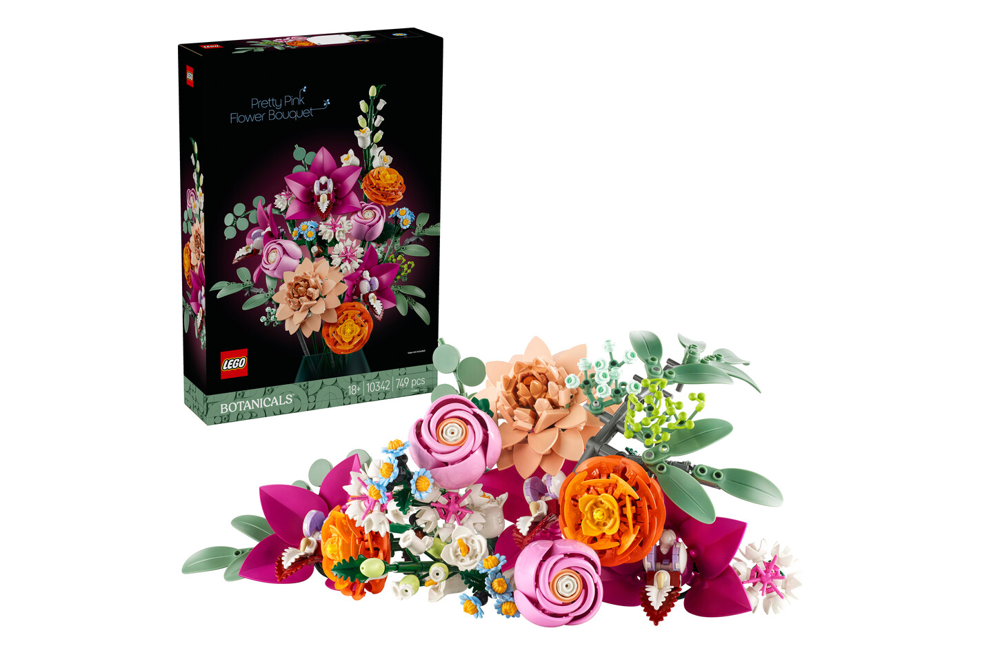 LEGO® - 10342 Le joli bouquet de fleurs roses, Multicolor