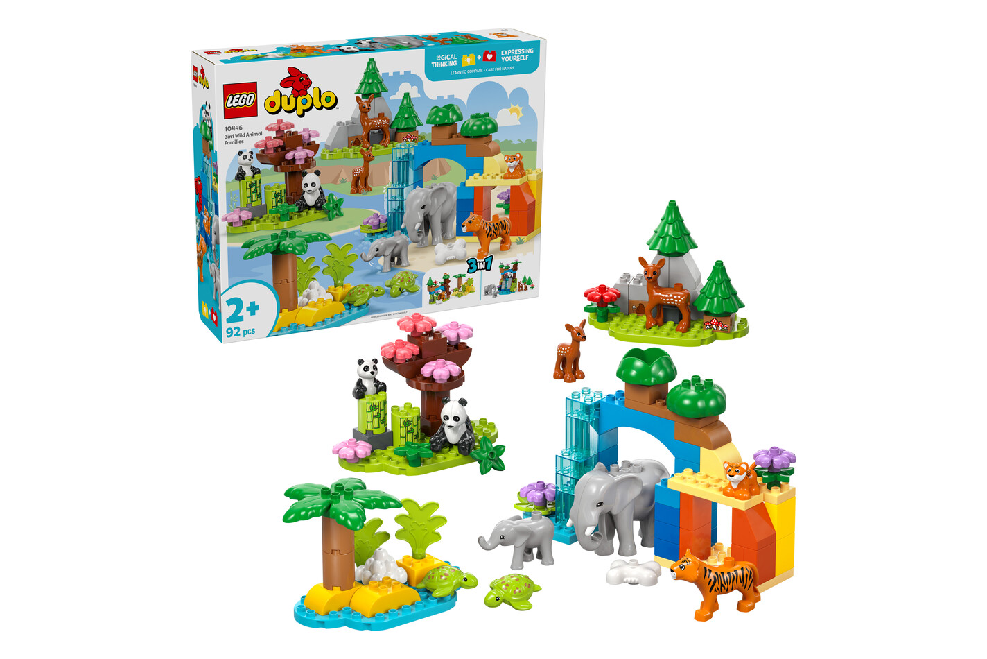 LEGO® - 10446 Familles d’animaux sauvages 3-en-1, Multicolor