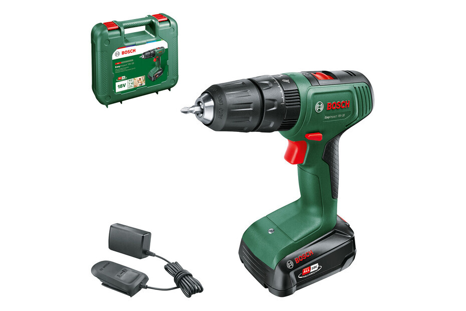 Bosch Perceuse à percussion sans fil EasyImpact 18V-38 Set | 18 V | 38 Nm | 2.1 Ah