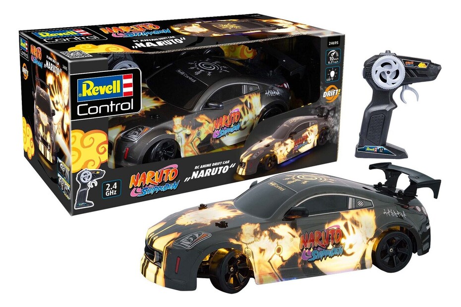 Revell RC I Naruto Itasha Drift Car I 4 Roues motrices et pneus d'entraînement I Corps thermoformé Robuste en éclairage de Sol LED élégant I Deux Ensembles de pneus pour la dérive Revell RC I Naruto Itasha Drift Car I 4 Roues motrices et pneus d'entraînement I Corps thermoformé Robuste en éclairage de Sol LED élégant I Deux Ensembles de pneus pour la dérive