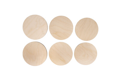 Image of Holz Platten Set M, FSC Mix Credit, 11,5-12,5 ø,Stärke 4mm, SB-Btl. 6Stück