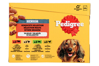 Alimento per cani en gelée Senior Pedigree pollo e manzo 12 x 100 g