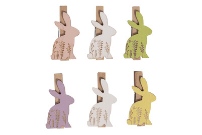 Image of Holzklammern Hase, FSC Mix Credit, 2,5x1,1x4,8cm, SB-Btl. 6Stück