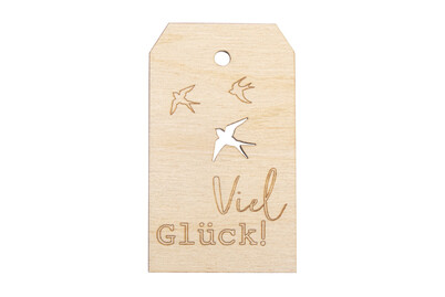 Image of Holz Anhänger Viel Glück ,Fsc Mix Credit, 4,8x8,2cm