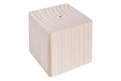 Image of Holz-Sockel, 8x8x8cm, m. Loch ø5,5mm,2,5cm tief