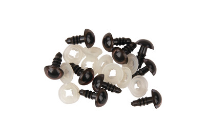 Image of Kunststoff Sicherheitsaugen, 8mm ø, mit Unterlegscheiben, SB-Btl. 10Stück