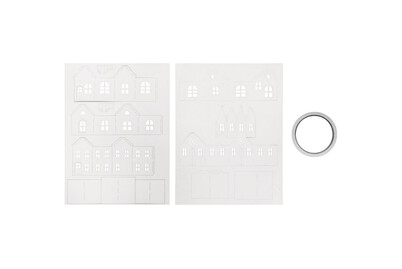 Image of Papierbausatz Lichterdorf,FSC Mix Credit, inkl. Klebeband, 5tlg., SB-Btl 2Bogen