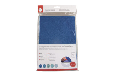 Moosgummi Platten Glitter, selbstkleb., 20x30x0,2cm, 5 Farben, SB-Btl 5Stück