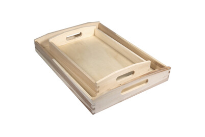Image of Holz Tablett Set, FSC 100%, 30x20cm + 39x28cm