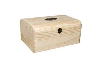 Image of Holz Koffer mit Antikbeschlag, FSC 100%, 29,5x20,5x14cm