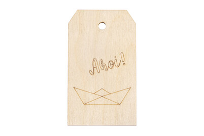 Image of Holz Anhänger Ahoi , FSC Mix Credit, 4,8x8,2cm