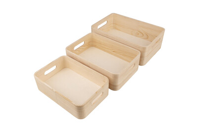 Image of Holz Kisten Set, FSC 100%, 30x20x10+27x18x8,5+24x16x7cm, 3tlg.