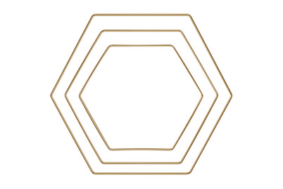 Image of Metallringe Hexagon sortiert, je 1x20cm, 25cm, 30cm, Box 3Stück