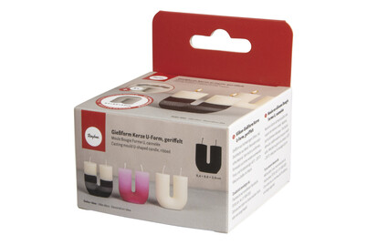 Image of Silikon Giessform Kerze U-Form geriffelt, 8,4x3,9cm, Höhe 8,6cm, Box 1Stück