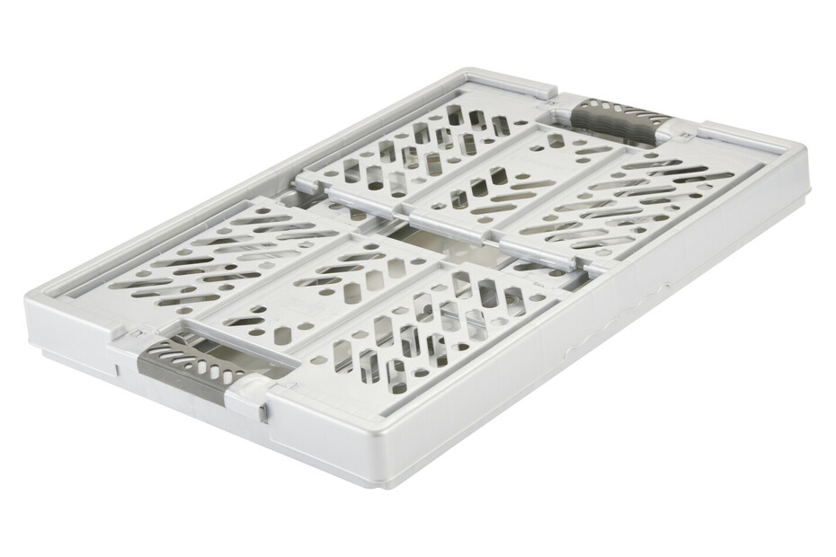 Scatola Pieghevole 45L Grigio/Argento - Capacità 50kg Per Trasporto E Conservazione - Robusta E Compatta - Foto 1