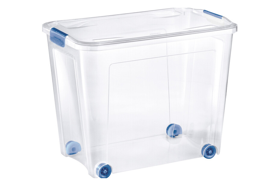 Boîte de rangement Tontarelli COMBI BOX 67 litres avec couvercle à clic et roulettes (à retirer sur place uniquement)