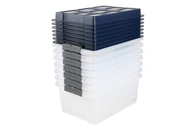 Rotho Contenitore con coperchio Dome | A4 | 27.5 × 39.5 × 21 cm | 13 l | 7 tlg.