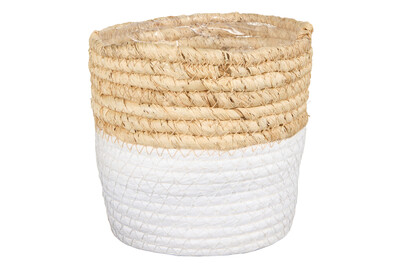 Image of Mica Korb aus Maisblätter | Ø14xH14 | Weiss