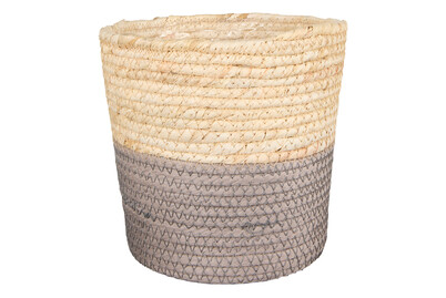 Image of Mica Korb aus Maisblätter | Ø18xH18 | Grau