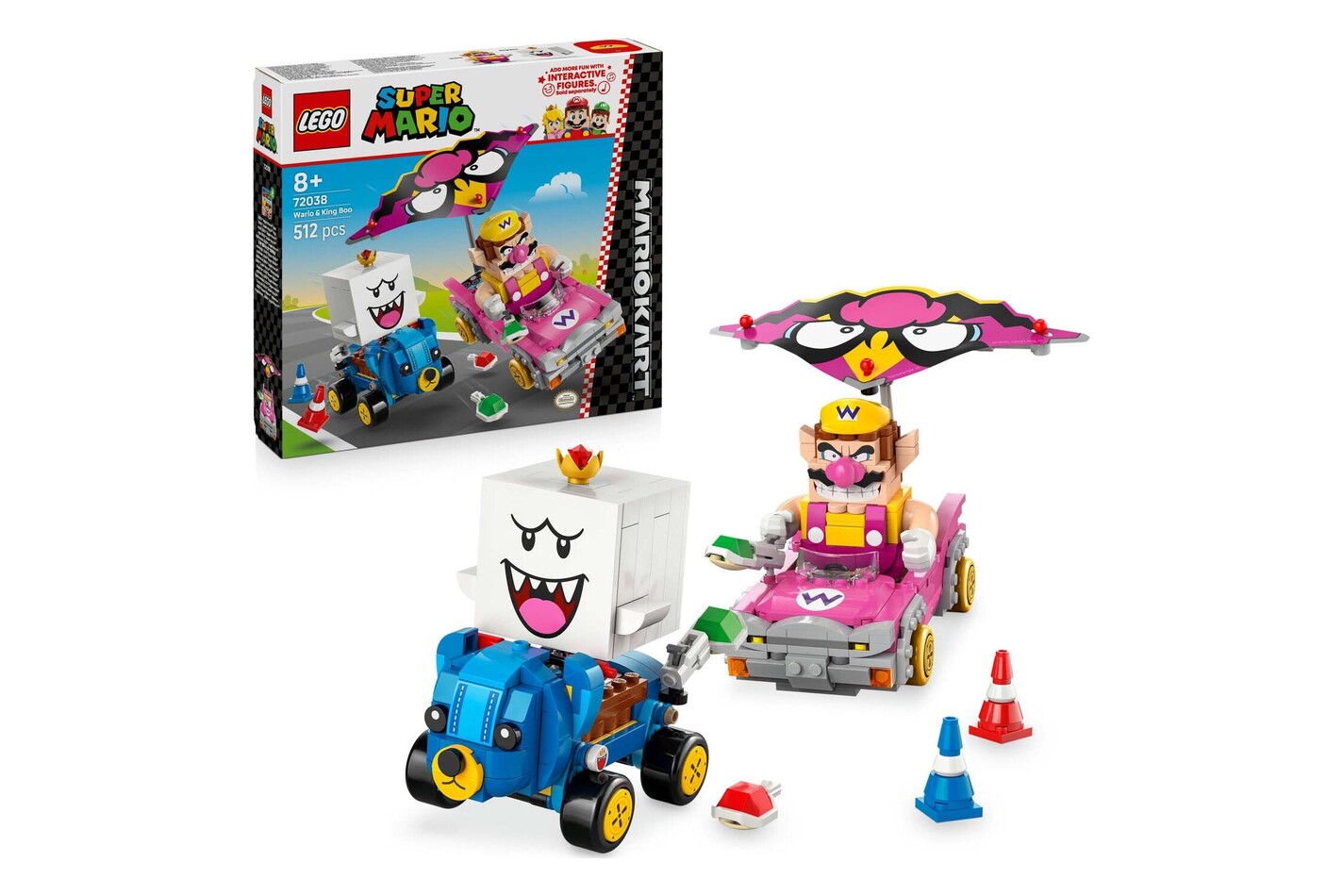 LEGO® - 72038 Mario Kart™ – Wario et Roi Boo, Multicolor