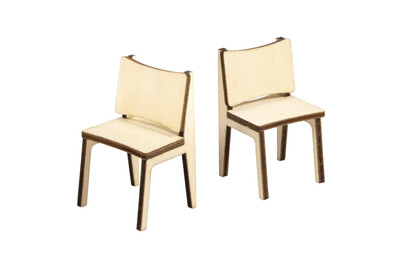 Image of Holz Mini Stühle, FSC 100%, 2,2x2,5x4cm, SB-Btl. 2Stück