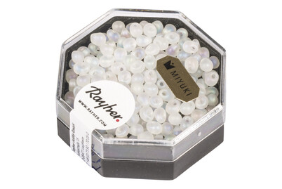 Image of Miyuki-Perle-Drop, 3,4mm ø, transp. gefrostet, Dose