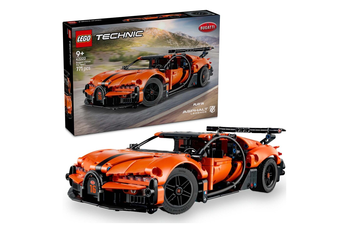 LEGO® - 42222 Hypercar Bugatti Chiron Pur Sport, Multicolor