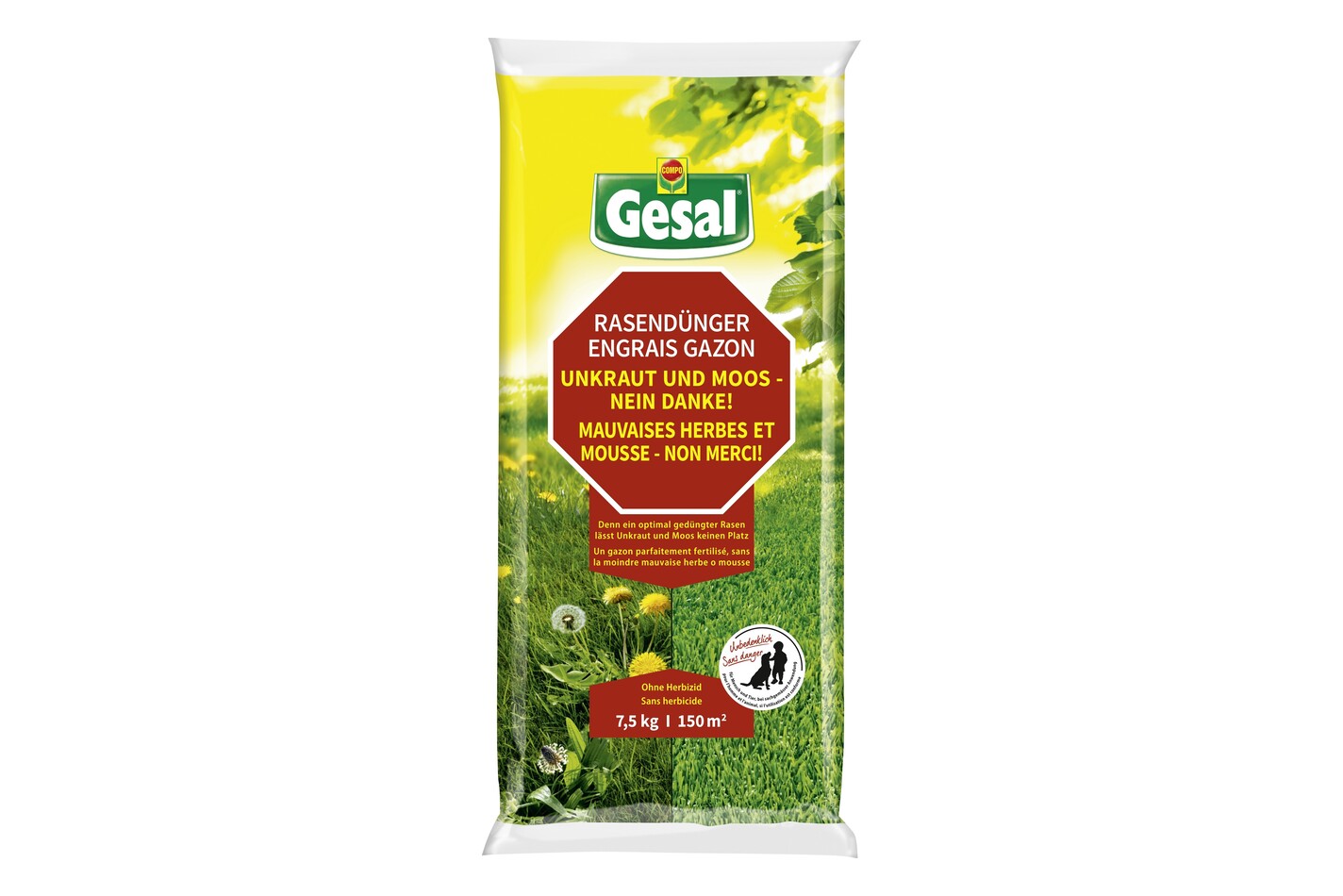 Concime per tappeti erbosi Erbacce&Muschio - No grazie! Gesal, 7,5 kg