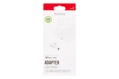 Hama Adattatore Aux Lightning a presa jack 3,5 mm connettore 90 gradi bianco