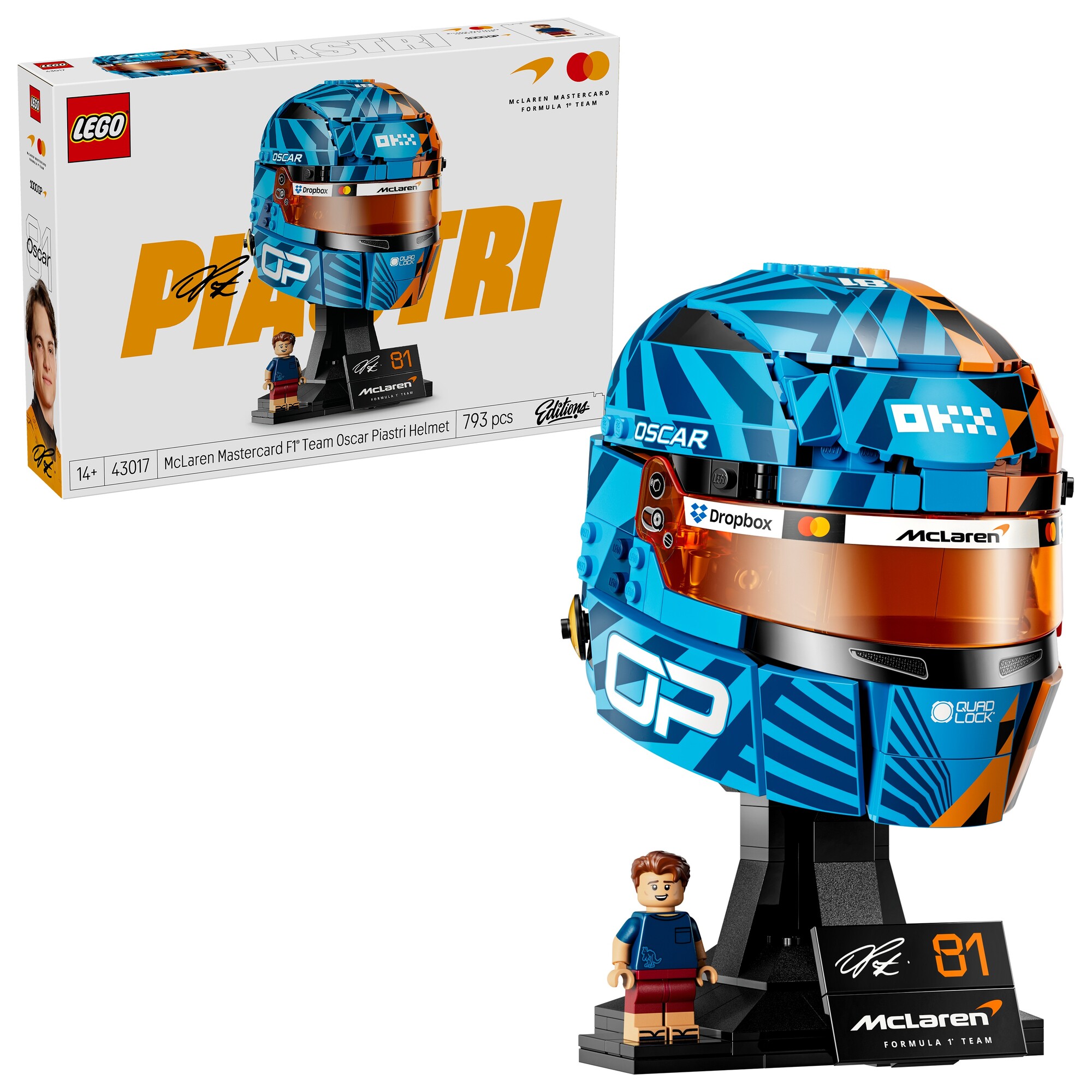 LEGO® - 43017 McLaren Mastercard F1® Team Casque d’Oscar Piastri, Multicolor