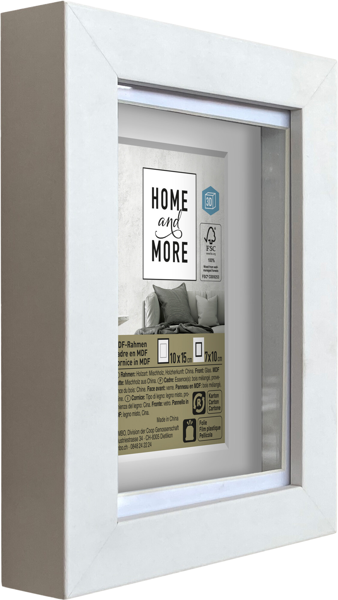 Home and More Cornice per foto PPT 3D | 10 x 15 cm | Bianco | MDF